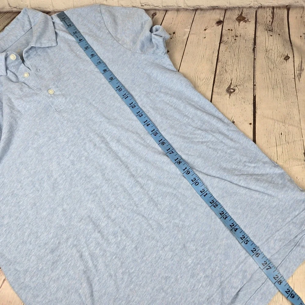 J. Crew Mens Sueded Cotton Jersey Polo Shirt Light Blue Slim Fit BW393 Size M